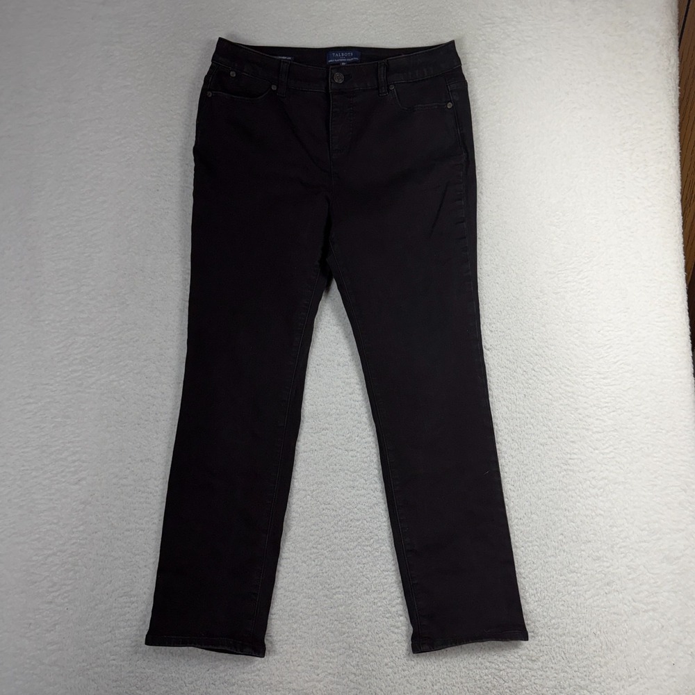 Talbots Simply Flattering High Waist Curvy Straight Leg Jeans 10p (30x26.5) Blk